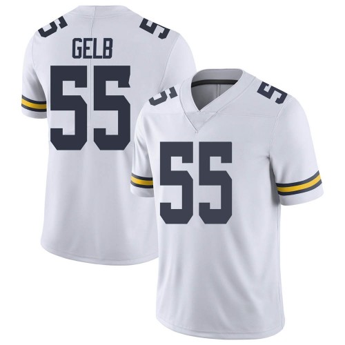 Mica Gelb Michigan Wolverines Men's NCAA #55 White Limited Brand Jordan College Stitched Football Jersey ATN8354SD